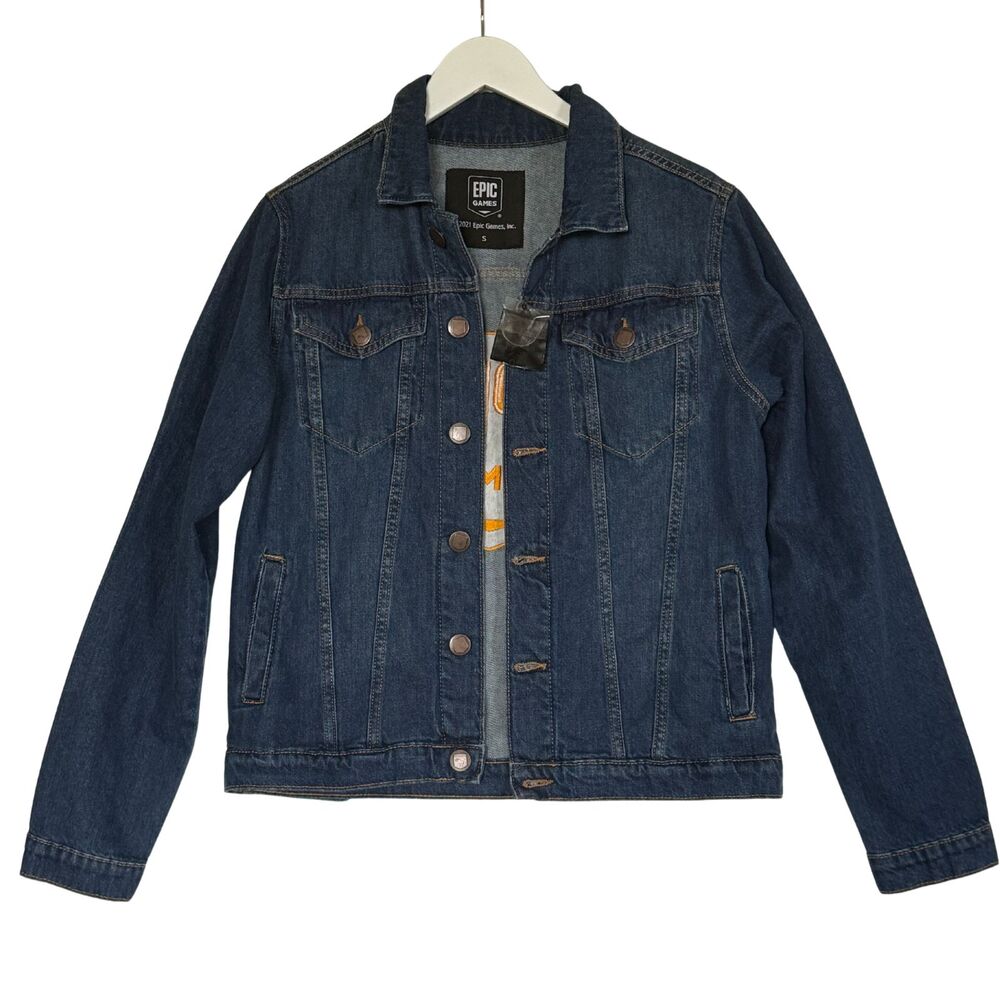Epic Games Embroidered Denim Trucker Jacket Men’s Small NWT ('21) Employee Promo
